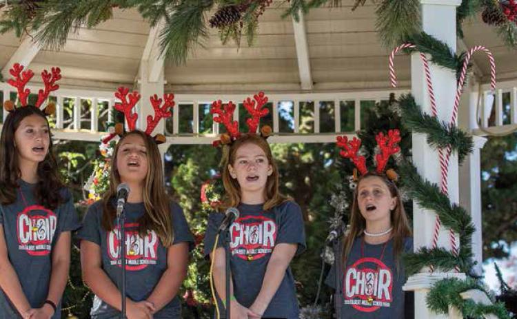 Singers left to right are Kailey Murray, Jojo Baker, Gwen Tanner and Maddy Rakhshani. Photo by VINCE SOSA / Fountain Valley Living Magazine