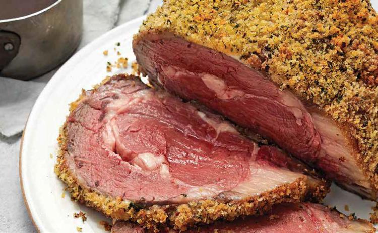 Wild Fork Boneless Beef Ribey Roast, with a herb and garlic crust.