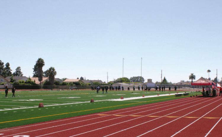 Los Amigos High School christened its new nine-lane, all-weather track and synthetic turf field on campus during a ribbon-cutting ceremony on Aug. 7. Photo by SCOTT ROGERS / Fountain Valley Living Magazine