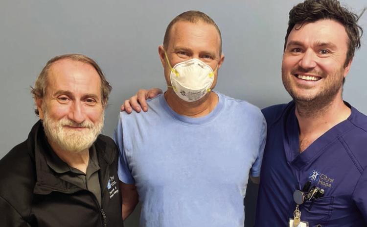 Dr. Guido Marcucci on left, Reeve Hartman in middle and Paul Di Flauro, NP BMTCN on the right. (Photo provided by Alison Hartman.)