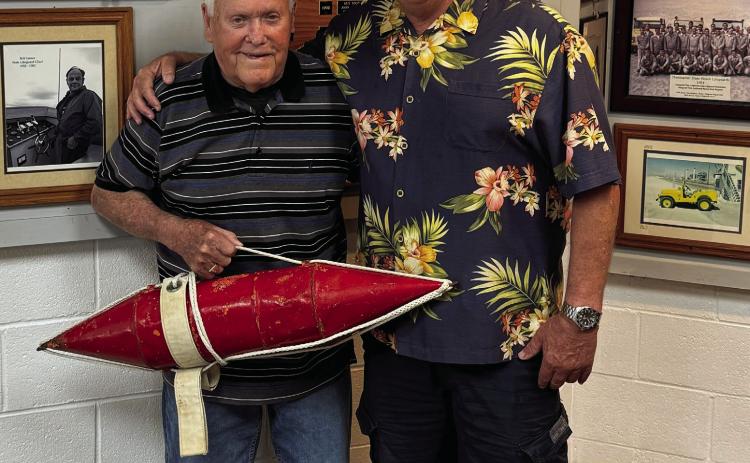 Jim Tucker and Kai Weisser at HB Lifeguard Headquarters