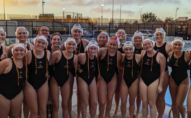 The FVHS Girls Water Polo team fresh from their win at Estancia High School. Photo by SCOTT ROGERS / Fountain Valley Living Magazine