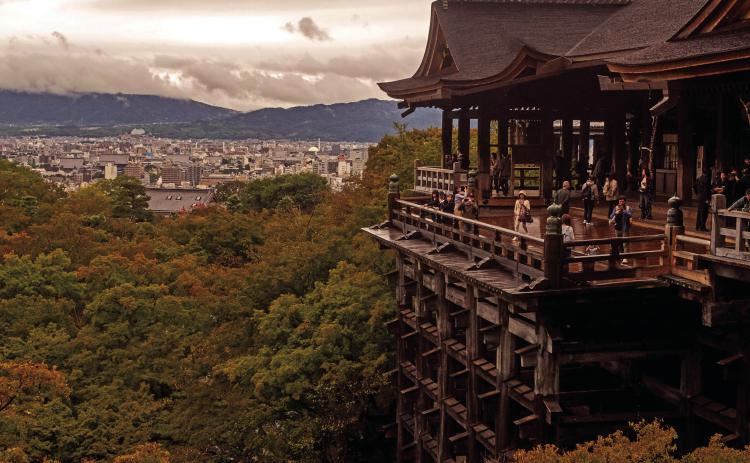 Kiyomizudera Temple, carved into a wooded hillside, provides a breathtaking views of Kyoto. Photos b y Michael Goulding